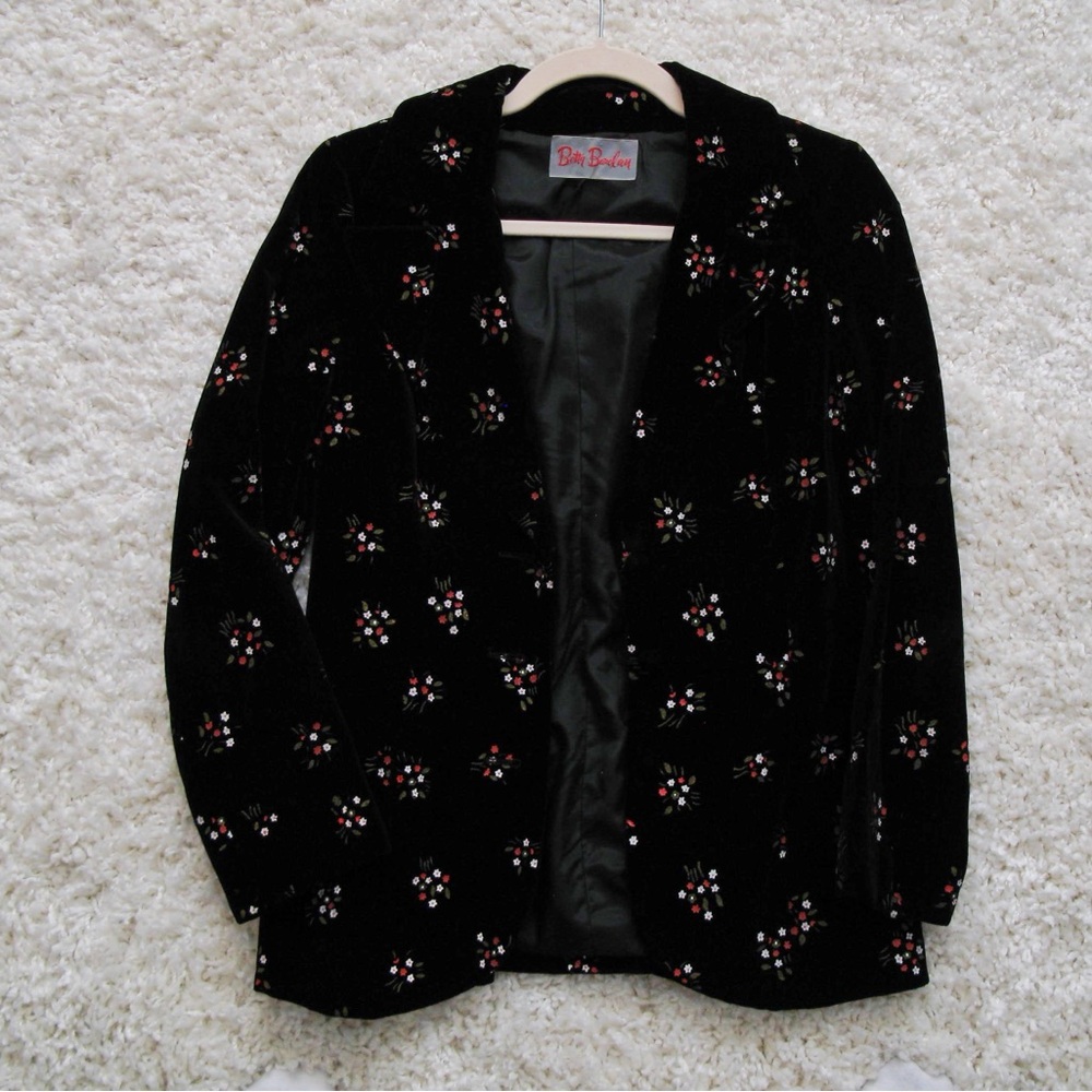 Vintage Floral Velvet Cardigan